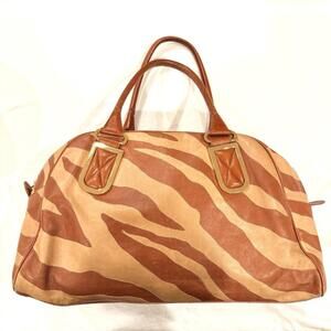 Vintage Y2K Badgley Mischka Zebra print Bowling Italian made